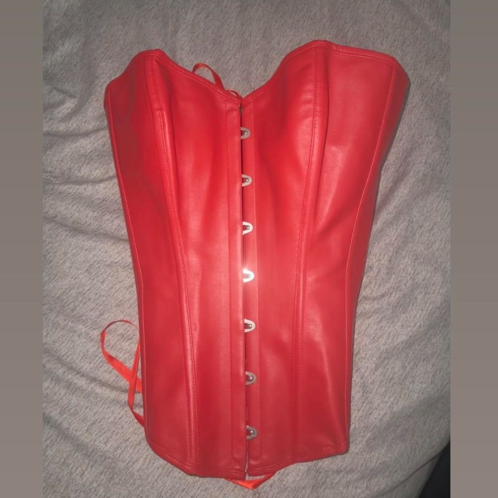 Sexy Red adjustable corset top